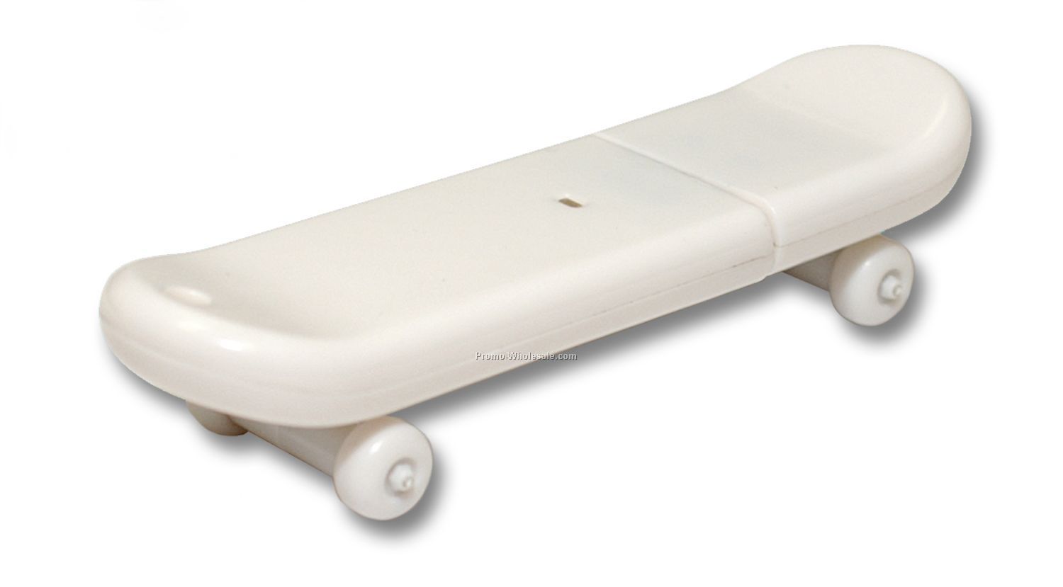 1gb USB 2.0 Skateboard Flash Drive - Rubber Coated White