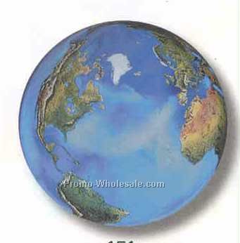 2" Crystal Earth Sphere W/Natural Earth Continent & 5o River