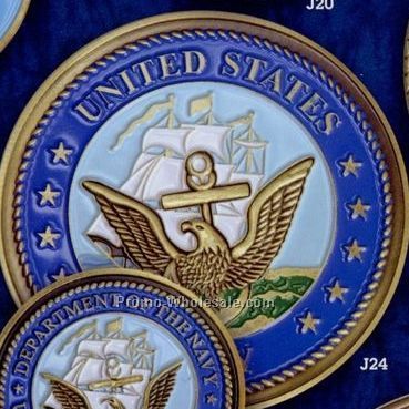 2-1/2" Navy Military Seal Color Filled Coin