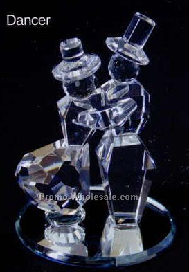 2-3/4" Optic Crystal Mirror Bottom Dancer Figurine