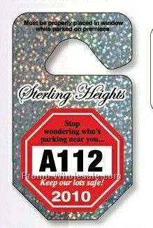 2-3/4"x4-3/4" Octagon Hang Tag Parking Permit (.015" Polyethylene)