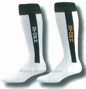 2 In 1 Knit In Stirrup Baseball Socks W/ Custom Heel & Toe (7-11 Medium)