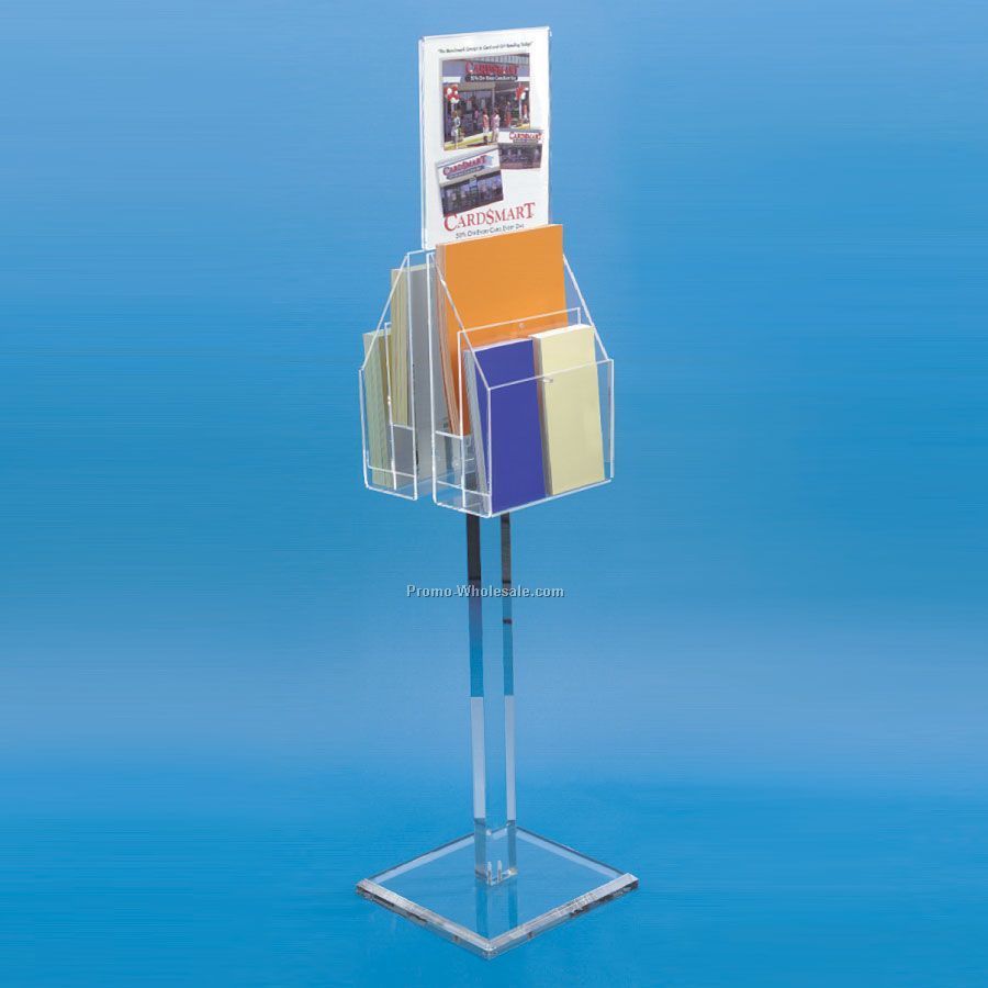 2-sided Acrylic Display Stand With Sign Holder