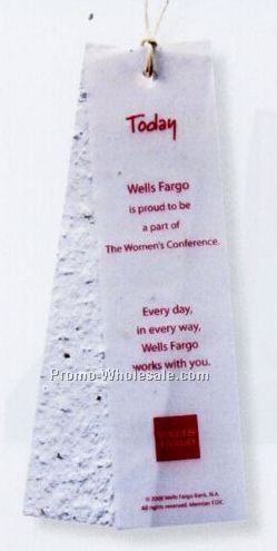2"x7-3/4" Seed Paper Bookmark With Vellum Overlay And Tie