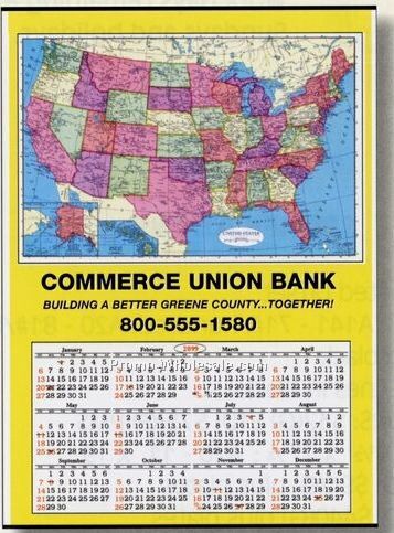 28"x40" Jumbo U.s. Map Wall Calendar (Pricing 4/01-7/31 2009)