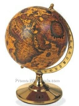 3-1/4"x6" Pedestal Magellan II Globe Brass Award