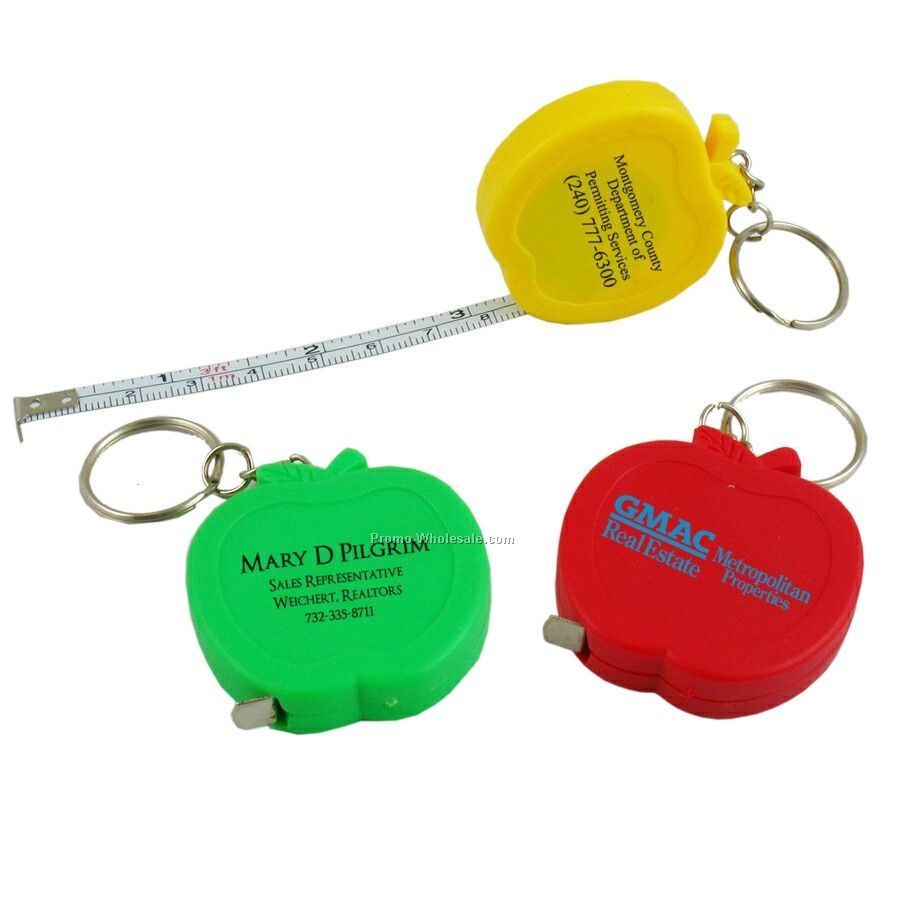 3' Apple Tape Measure W/Key Chain