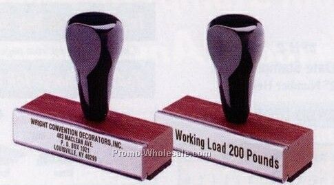 3 Line 3"-4-7/8" Straight Copy Rubber Custom Handle Mount Stamp