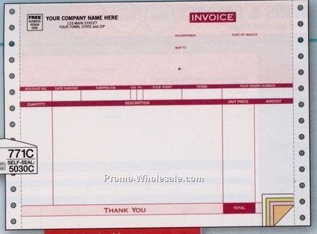 3 Part Parchment Continuous Invoice