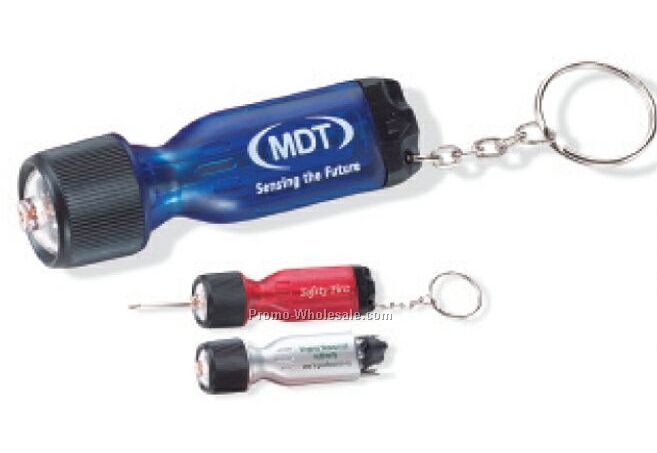 3"x1" Screwdriver Flashlight With Keychain