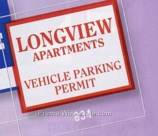 3"x3" Square Clear Static Stick Die Cut Parking Permit