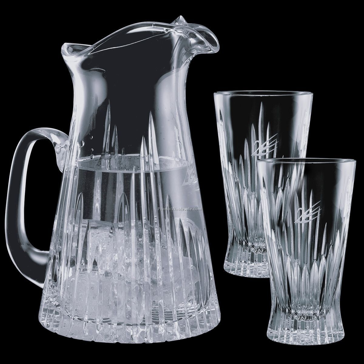 30 Oz. Crystal Cromwell Pitcher And 2 Coolers