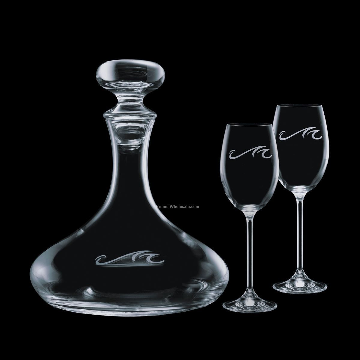 32 Oz. Stratford Decanter & 2 Wine Glass