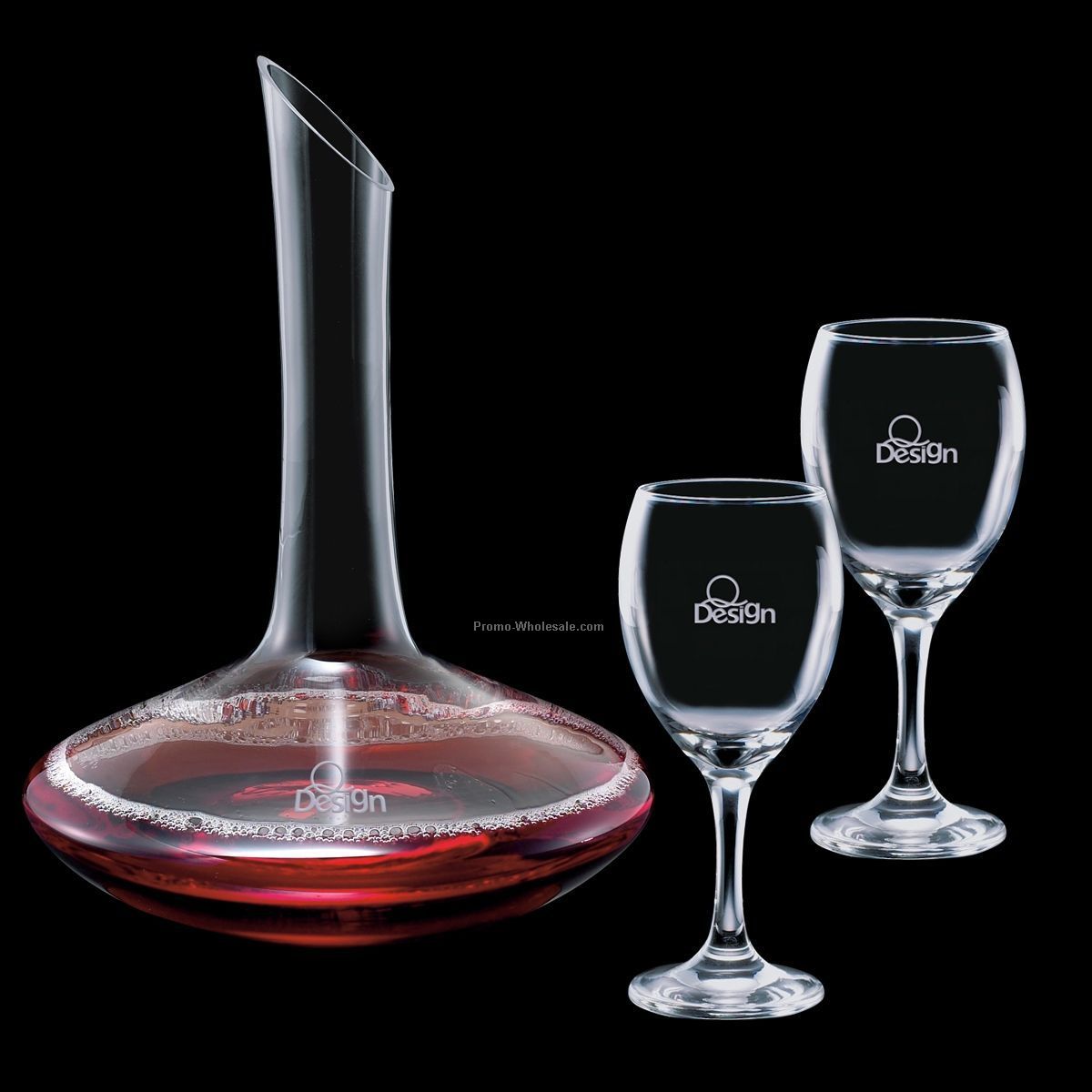 33 Oz. Ashwood Wine Carafe & 2 Wine Glasses
