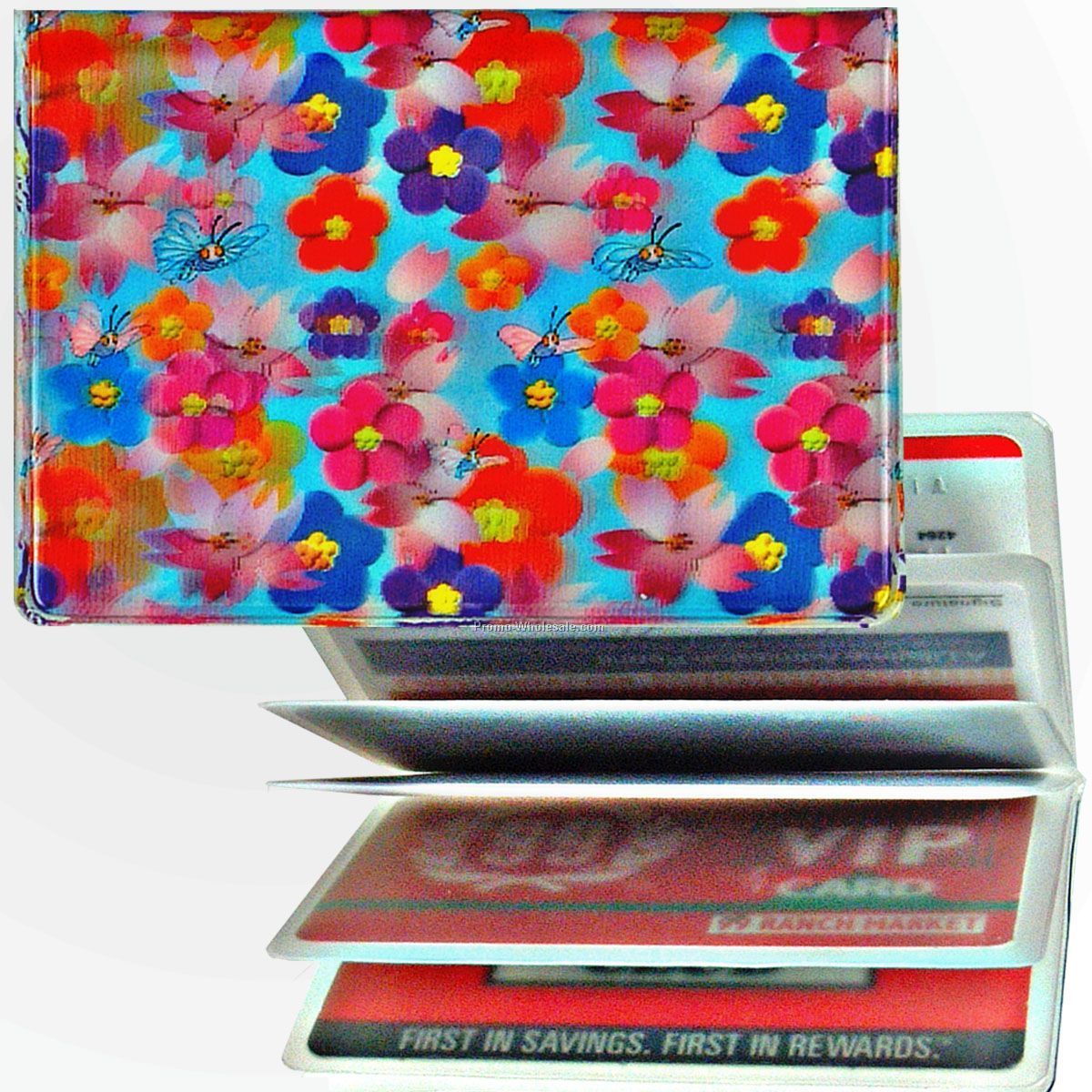 3d Lenticular Id / Credit Card Holder - Stock / Flowers