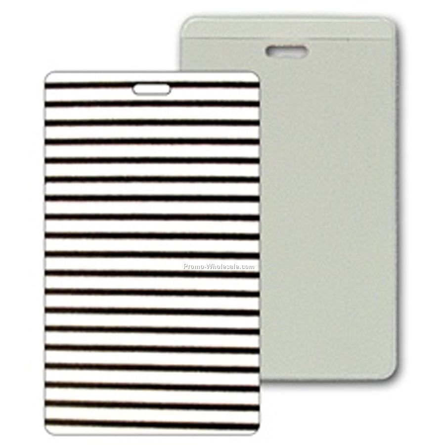 3d Lenticular Luggage Tags - Stock / White Black Stripe 2-3/8"x4-1/4"