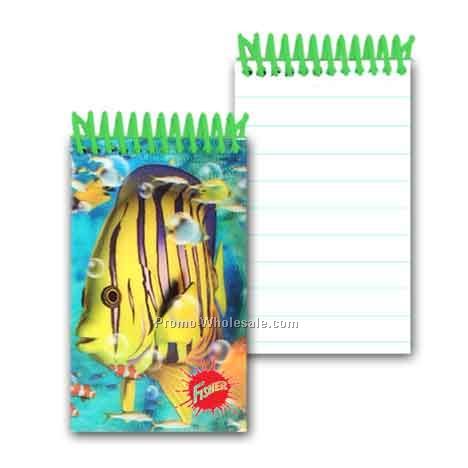 3d Lenticular Mini Notebook; Stock; Marine Life; Imprinted