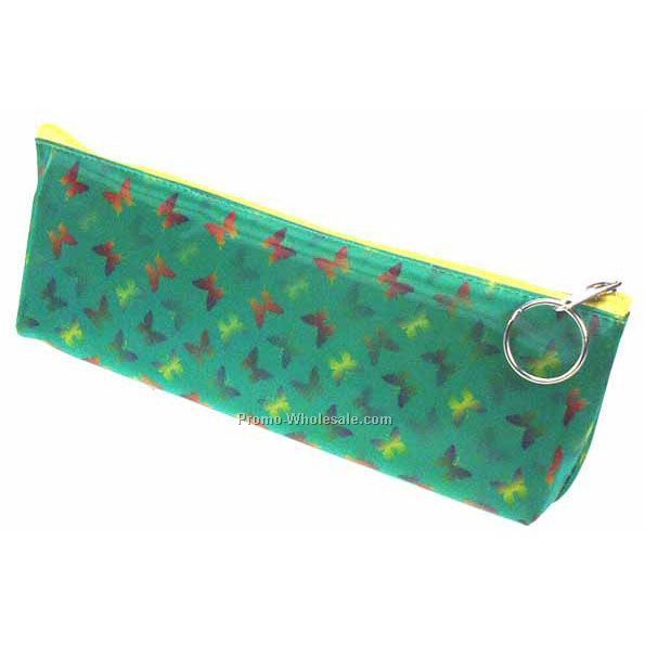 3d Lenticular Pencil Case - Sobre - Stock / Green With Butterflies