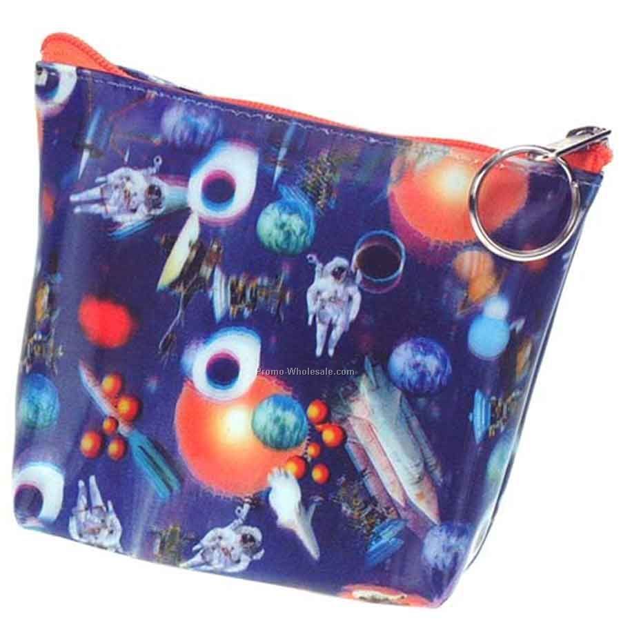 3d Lenticular Purse With Key Ring - Pavia - Stock / Astronauts