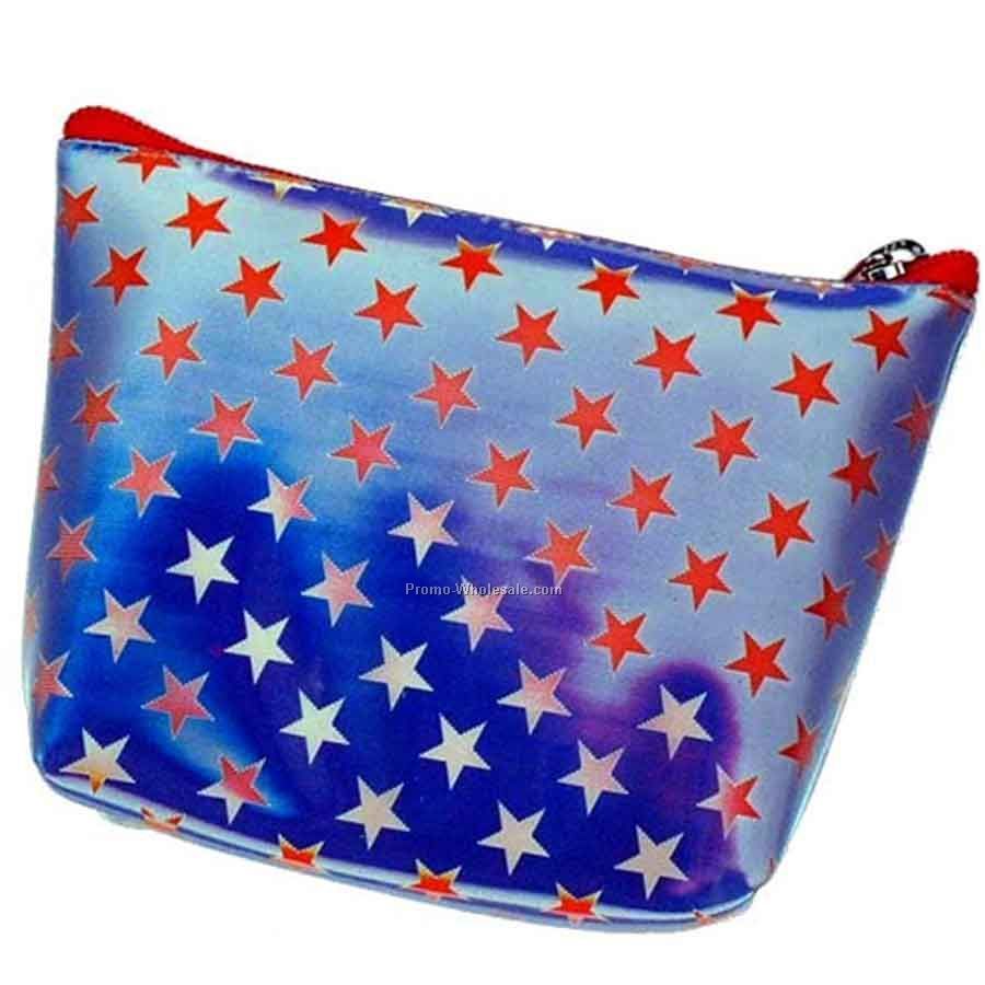 3d Lenticular Purse With Key Ring - Pavia - Stock / Blue With Stars