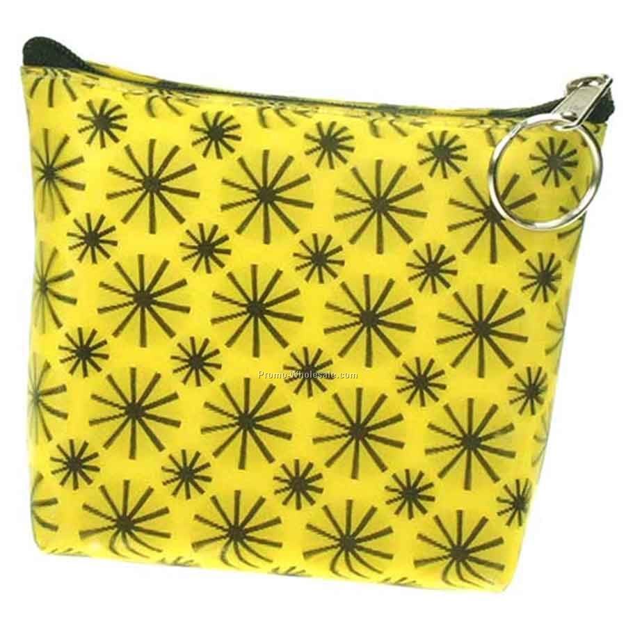 3d Lenticular Purse With Key Ring - Pavia - Stock / Yellow Black Stars