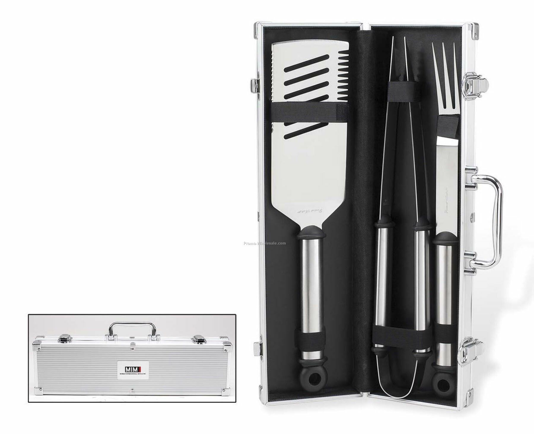 3pc Barbecue Set In Aluminum Case