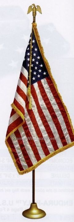 3'x5' U.s. Indoor/Parade Flag Set (Perched Eagle)