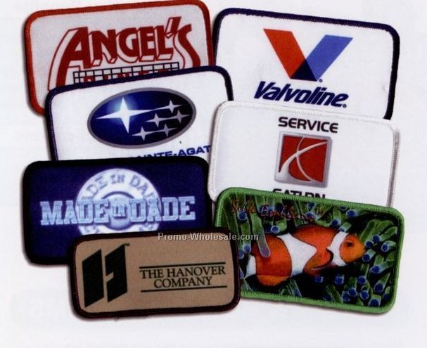 4-1/2" X 2-1/2" Custom Perfect Print Rectangle Embroidered Emblem