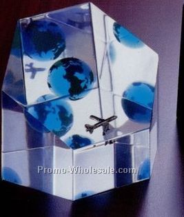 4-1/2"x3-1/2"x3"x1-1/4" Slanted Top Hexagon Lucite Embedment