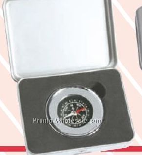 4-1/8"x3-3/8" Chrome Plated Compass Paperweight