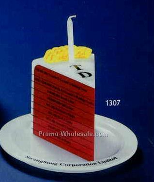 4-1/8"x6"x3" Cake On 6-1/4"dia X1/2"thick White Plate Embedment/ Award