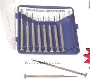 4"x3-3/4"x3/4" 10-piece Precision Screwdriver Kit