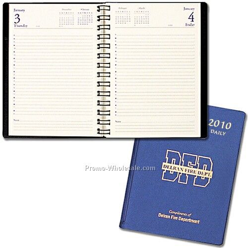 5-1/2"x8-1/2" Daily Classic Diary W/ Frosted Vinyl Cover