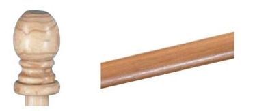 5' One-piece Wooden Flag Pole W/ Ball (Style Ash)