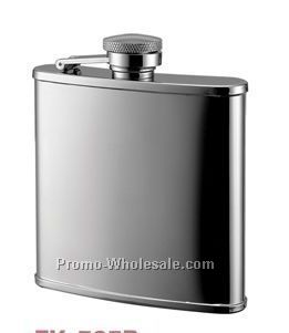 5 Oz. Rimmed Flask W/ Mirror Finish