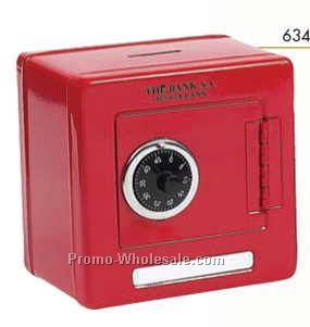5"x5" Red Metal Safe Bank