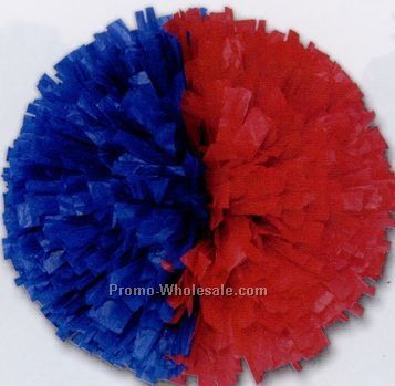 6" Vinyl Show Pom Poms - 2 Colors Side-by-side