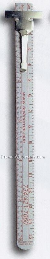 6-1/4"x15/32" Custom Ruler W/Mm Top Scale/64ths Bottom Scale