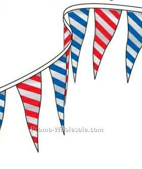 60' Metallic Diamond Pennants W/ 40 Per String - Blue/ Silver