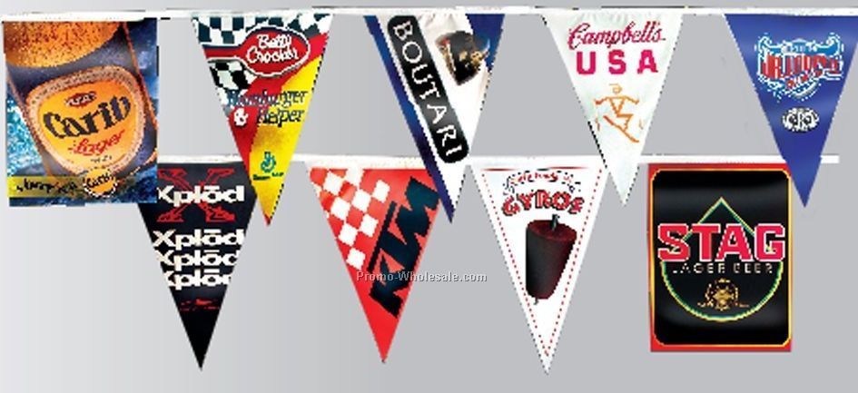 60' String Custom 24 Pennant 8 Mil Poly/ 1 Color