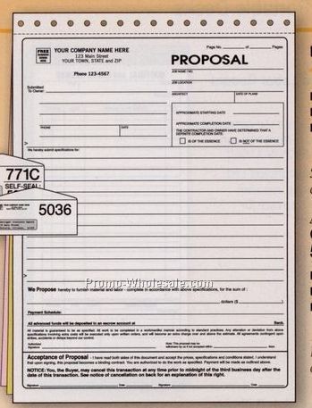 8-1/2"x11" 3 Part New York State Proposal Form