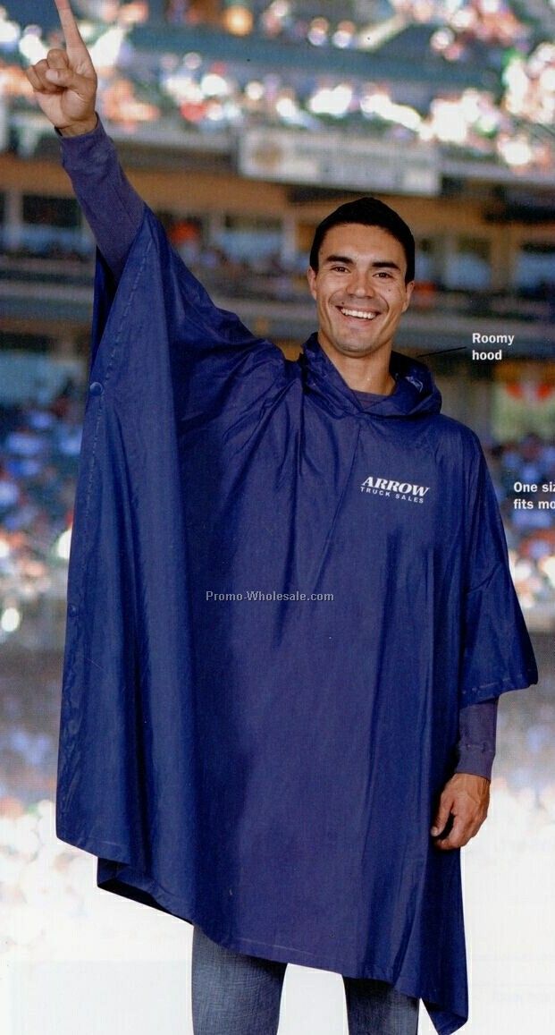 8 Mm Medium Weight Adult Rain Poncho (One Size)