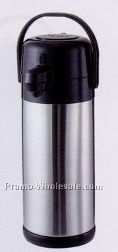8"x5-1/2"x12-1/2" 64-1/5 Oz. Economy Stainless Lined Airpot With Lever Lid