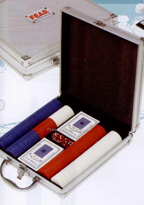 9-1/2"x10-1/2"x2" Poker Set In Aluminum Case (Screened)