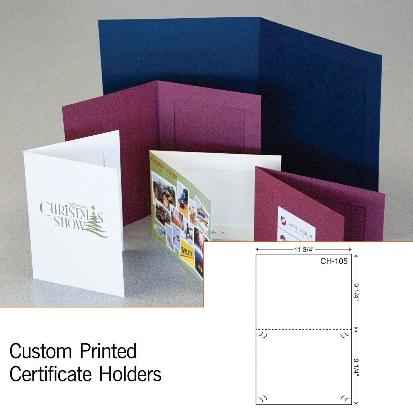 9-1/4"x11-3/4" Certificate Holder W/ Die Cut Slit (1 Color)