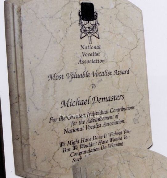 9"x12"x3/4" Botticino Plaque W / Fancy Bevel - Large