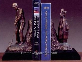 9"x9" Golfer Bookends