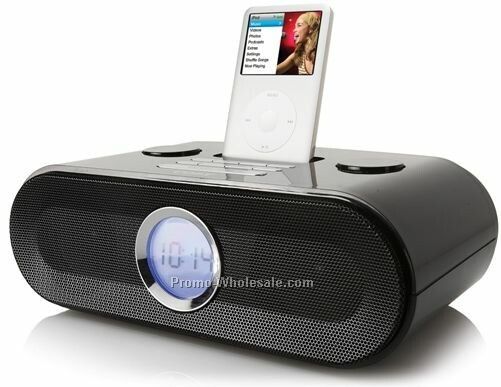 AM/FM Clock Radio With Ipod Docking Stereo Speaker System