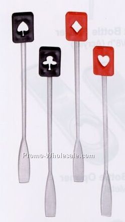 Acrylic Playing Card Wine Stirrers (Set Of 8)