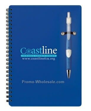 Aero Pen Combo In Envelope W/ Double Spiral Bound Notebook